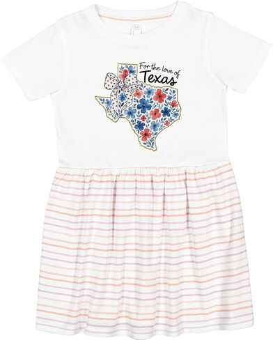 inktastic for the Love of Texas Floral State Pride Toddler Dress in Kuwait
