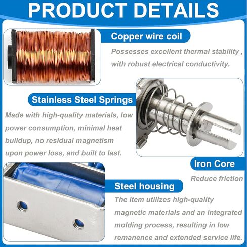 Heschen DC Solenoid Electromagnet, Push Pull Type, HS-0530B, DC24V 840mA, 10mm Stroke, Initial Force 0.5N, Max Keep Force 5N, Open Frame, Linear Motion in Kuwait