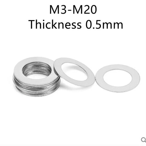 Washer,Stainless Washer, Thickness 0.5Mm M3-M20 Stainless Steel Flat Washer 10/20/50/100Pcs,Ultra Thin Gasket Adjusting Shim/Color/20 * 35 .5(5 * 10 * 0.5 (100Pcs)) in Kuwait