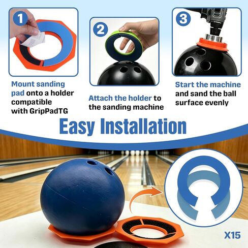 15pcs 6 Inch Bowling Ball Sanding Sand Pads Polishing Cleaning Kit, Grit 400, 320, 180,Heavy Cut Sanding Pads Compatible with GripPadTG,Durable Abrasive Polishing Pads for Ball Resurfacing in Kuwait