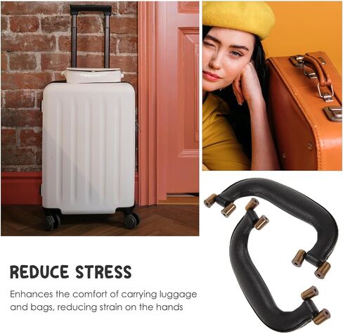 Luggage Handle Replacement Grip Sturdy and Resistant to Damage for Carrying Luggage and Bags Leather 2pcs Reduces Strain on Hands for Suitcase and Bag in Kuwait