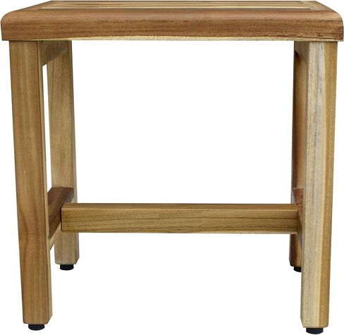 HomeRoots Compact Rectangular Teak Shower Or Outdoor Bench in Natural Finish in Kuwait