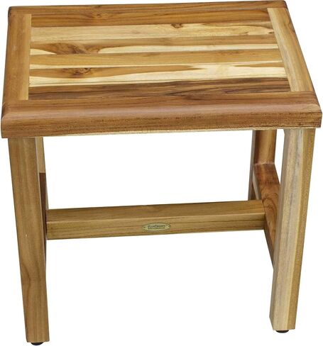 HomeRoots Compact Rectangular Teak Shower Or Outdoor Bench in Natural Finish in Kuwait