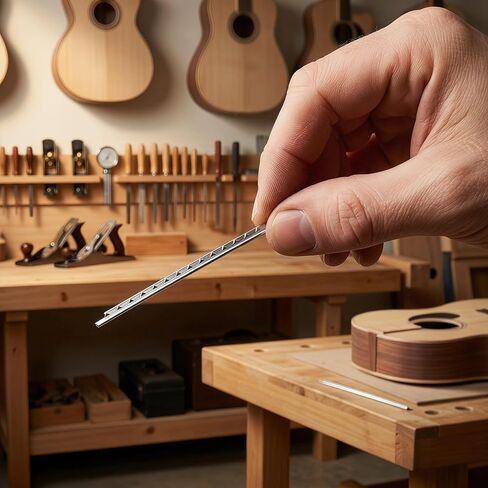 Cabilock 38pcs Cupronickel Guitar Fret Wire Replacement Kit for Electric and Acoustic Guitars, Trapezoidal Shape, Smooth Playing Experience, Minimizes Finger Discomfort, for DIY and Luthier in Kuwait