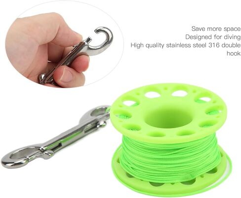 CHICIRIS Diving Reel, High Density Plastic Portable Belt with Stainless Steel Double Head Hook, User Friendly Design for Scuba Diving Equipment in Kuwait