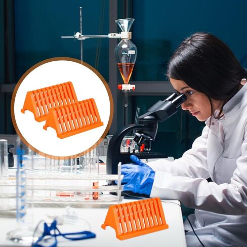 حامل منزلق زجاجي للمختبر مكون من قطعتين من STOBAZA، حامل تجفيف الأطباق الزجاجية مع رف تصريف لتخزين شرائح الأحياء وإعداد الجل الكهربائي in Kuwait
