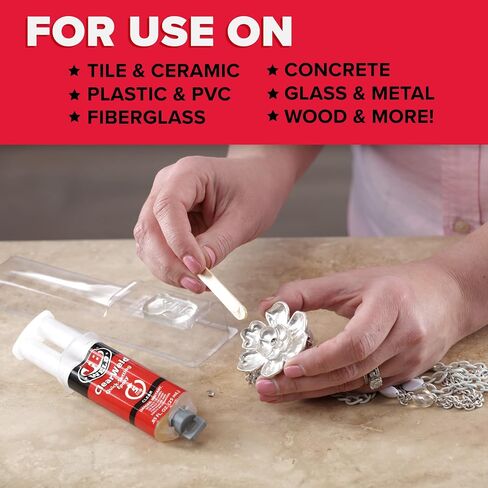 J-B Weld ClearWeld 5 Minute Epoxy, Clear, Syringe, 2 Pack, 50112-2 & 8265S Original Cold-Weld Steel Reinforced Epoxy - 2 oz. in Kuwait