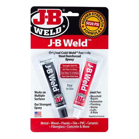 J-B Weld ClearWeld 5 Minute Epoxy, Clear, Syringe, 2 Pack, 50112-2 & 8265S Original Cold-Weld Steel Reinforced Epoxy - 2 oz. in Kuwait