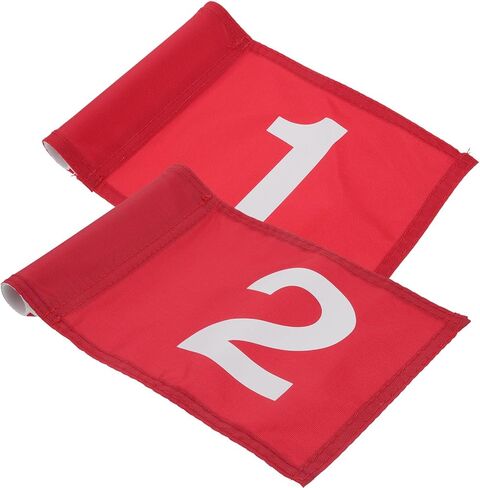 Alasum 2pcs Portable Golf Pin Flags with Numbered Red Detachable Flagsticks, Training and Practice Supplies for Golf Course Use in Kuwait