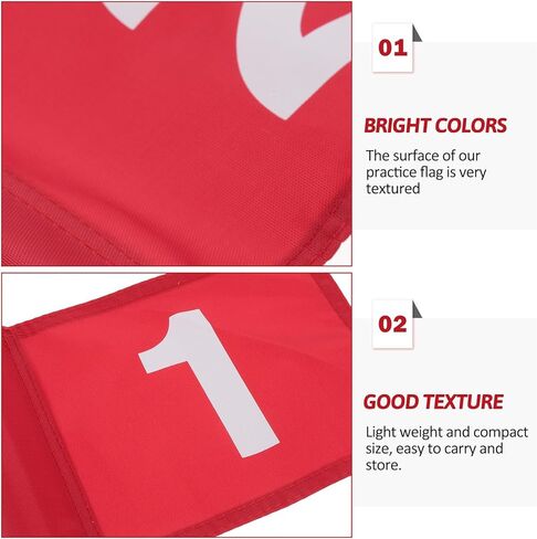 Alasum 2pcs Portable Golf Pin Flags with Numbered Red Detachable Flagsticks, Training and Practice Supplies for Golf Course Use in Kuwait