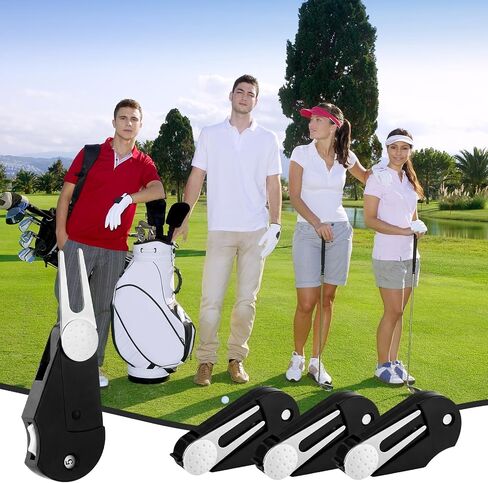 4 Pack Golf Multi-Tool Foldable 5 in 1 Golfing Tool with Divot Stroke Score Counter Ball Marker Club Brush and Groove Cleaner Portable Golfing Accessories Tool with Clip for Golf Lover in Kuwait