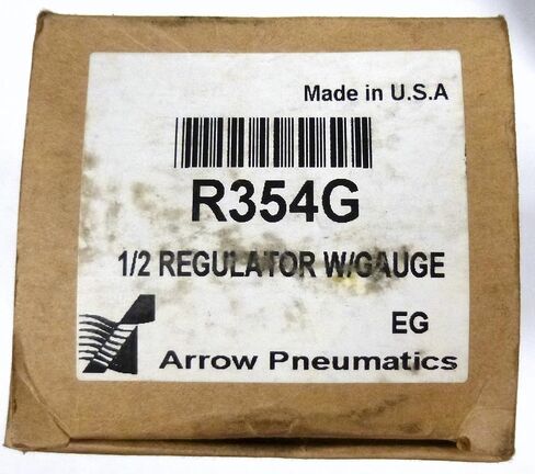 Arrow Pneumatics R354G 1/2 "Reg، مقياس، 3 نقاط. مقبض قفل، 40 درجة فهرنهايت إلى 120 درجة فهرنهايت، 250 رطل لكل بوصة مربعة أقصى ضغط 1/4" منافذ التدفق الكامل in Kuwait