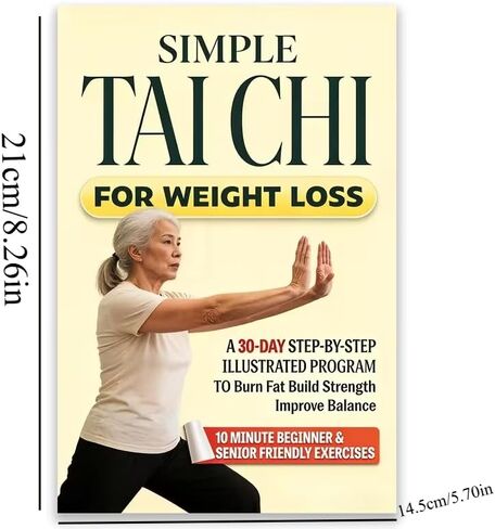 Tai Chi 30-Day Illustrated Program, 10-Minute Beginner Senior-Friendly Routines for Home, Balance, Low-Impact Fitness, A1 in Kuwait