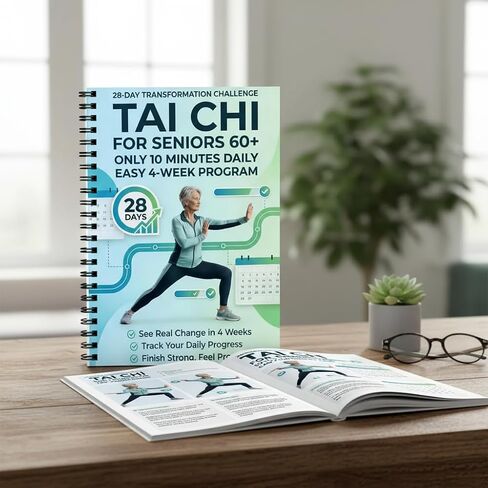 Tai Chi Manual for Seniors and Beginners, Spiral Bound Guide Book, 10-Minute Daily 4-Week Tai Chi Training Book for Elderly Fitness, Relaxation and Balance Improvement in Kuwait