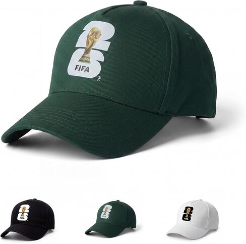 World FIFA Cup 2026 Baseball Cap, Cotton Adjustable Soccer Fan Hat, Football Sports Cap for Men Women Outdoor Travel in Kuwait