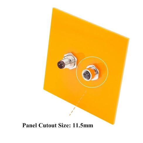 M8 A-Code 3 Pin ذكر إلى أنثى موصل حاجز مستقيم صناعي مستشعر دائري موصل IP67 محمي من خلال لوحة تركيب مقبس وعاء للتحكم في أتمتة نظام الإدخال/الإخراج (2 قطعة) in Kuwait