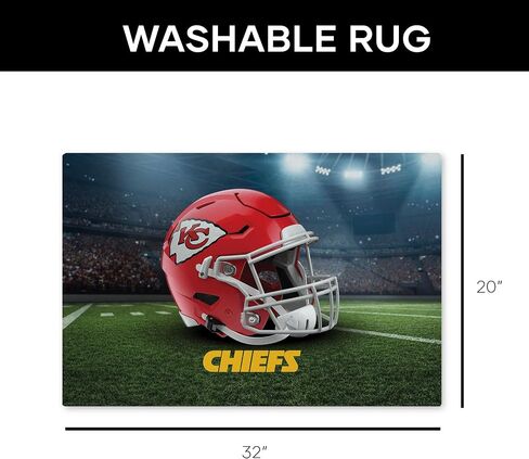 سجادة Northwest The Company NFL Kansas City Chiefs قابلة للغسل، 20 بوصة × 32 بوصة، منظر طبيعي، ألوان الفريق in Kuwait