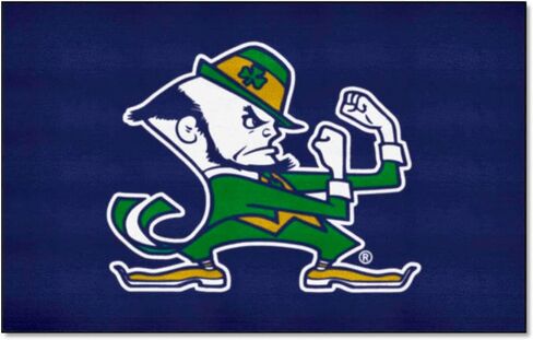 FANMATS 6042 سجادة Notre Dame Fighting Irish Ulti-Mat - 5 قدم. × 8 قدم. | سجادة منطقة المشجعين الرياضية، وسجادة ديكور المنزل، وسجادة التتبع - شعار Leprechaun البديل in Kuwait