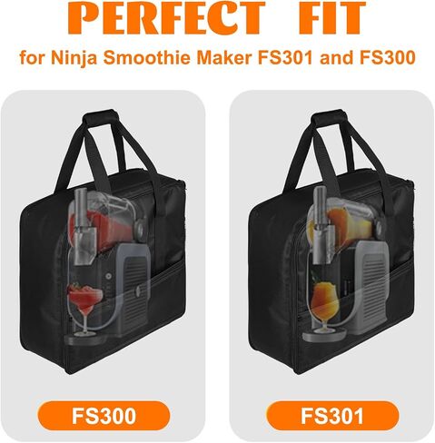 حقيبة حمل محمولة لآلة Ninja Slushie، FS300/FS301Ninja Slushie Accessories، حقيبة سفر مبطنة سميكة مع فتحة جانبية لسهولة الوصول in Kuwait