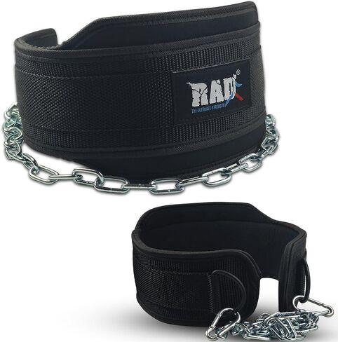 RAD Weighted Dip Belt for Men Comfortable Material Neoprene & Nylon Weight Pullups Squat Belt with Chain Weight Lifting Waist Dipping Belt for Workout in Kuwait