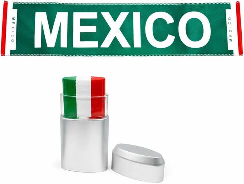 2026 Soccer Mexico Fan Kit Shirt Scarf Headband Bracelet Face Paint Set 4 Pieces (4 Pcs) in Kuwait
