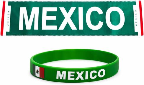 2026 Soccer Mexico Fan Kit Shirt Scarf Headband Bracelet Face Paint Set 4 Pieces (4 Pcs) in Kuwait