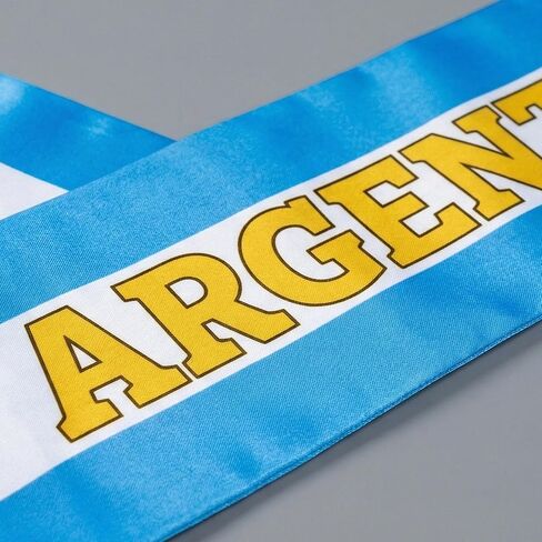 Argentina Soccer Scarf Argentine Flag Satin Fan Scarf Sky Blue White 5.5 x 53 Inch (14 x 135 cm) Football Supporter Accessory Stadium Game Day Tailgate Watch Party Argentina Fan Gear in Kuwait