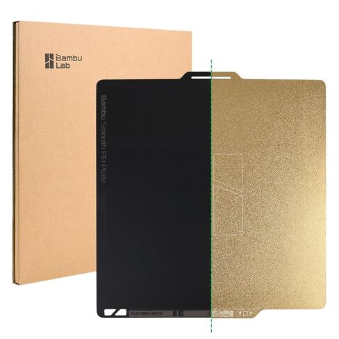 لوحة بناء PEI ناعمة ومزخرفة مزدوجة الجوانب من الخيزران الأصلي لطابعة Bambu Lab X1C/X1/X1E/ P1P/P1S/A1 ثلاثية الأبعاد، منصة سطحية قابلة للإزالة بطبقة زنبركية PEI مزدوجة الجوانب 257 × 257 مم in Kuwait