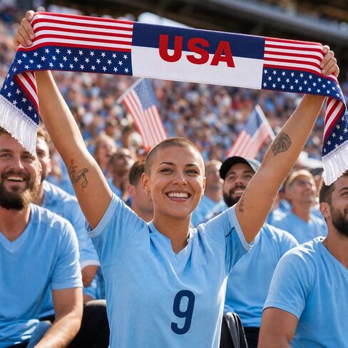 2 Pcs USA Soccer Definition Universal Polyester Trophy Scarf, American Flag Satin Fan Scarf with Red White Blue Stripes, Patriotic Sports Supporter Accessory for Game Day Celebrations in Kuwait