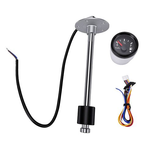 JTLB Fuel Water Level Sending Unit Fuel Tank Sender Marine Sender 7in 240 to 33 Ohm Gauge Kit SUS316 Stainless Steel with Multi Color Backlight IP67 for Boat Truck RV Car (Black Dial Black Bezel) in Kuwait