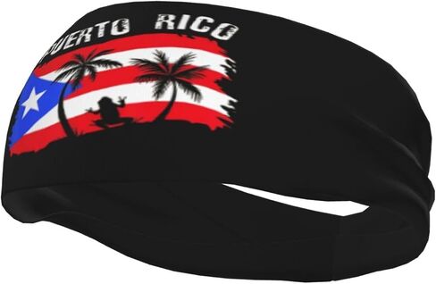 Puerto Rico Flag Sports Sweatbands for Men Women Flag Headbands Workout Fitness Hairband for Yoga Running Cycling in Kuwait