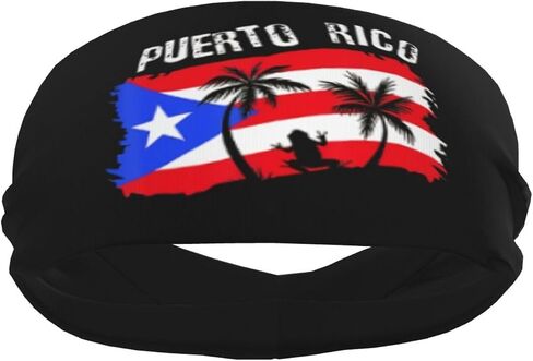 Puerto Rico Flag Sports Sweatbands for Men Women Flag Headbands Workout Fitness Hairband for Yoga Running Cycling in Kuwait