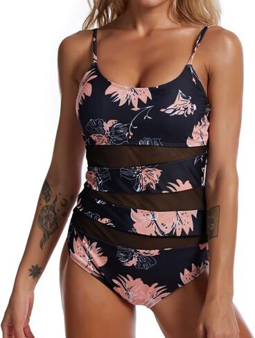 Black Net Swimwear Female One-Piece Swimsuit Push Up for Beach Pool Bather Swimming Body Bathing Suit in Kuwait