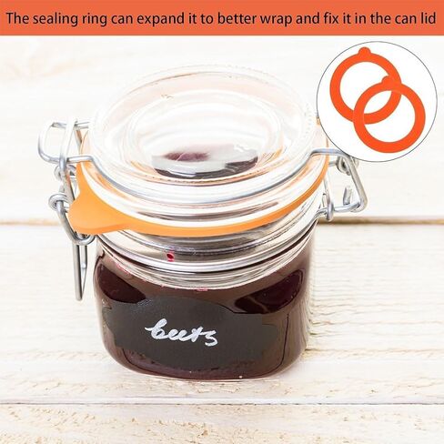 Replacement of 6 jar seals, silicone seals, standard rubber airtight sealing rings for storing jars, sheathed glass jars (white, orange) in Kuwait