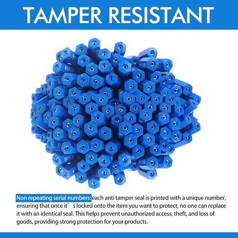 210 Pcs Steel Security Cable Seals 13 Inch Disposable Blue Self Locking Numbered Tags Metal Numbered Anti-Tamper Shipping Seal for Truck Cargo Trailer Container Trailers in Kuwait