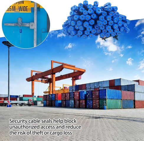 210 Pcs Steel Security Cable Seals 13 Inch Disposable Blue Self Locking Numbered Tags Metal Numbered Anti-Tamper Shipping Seal for Truck Cargo Trailer Container Trailers in Kuwait