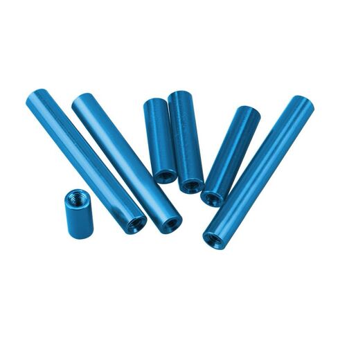 Round Coupling Nut M3 Aluminum Female Threaded Standoffs,10 Pcs, Multicolor, 6-40mm(Blue,6mm)(Blue,35mm) in Kuwait