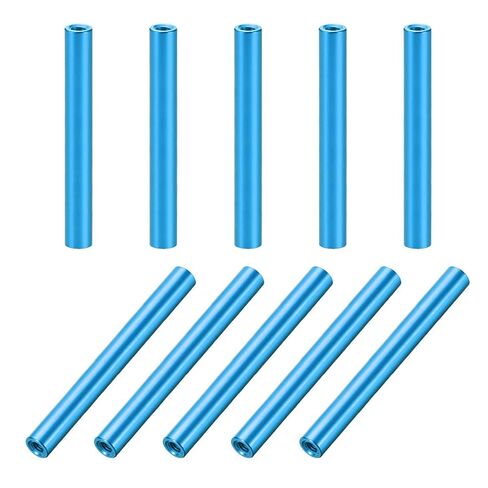 Round Coupling Nut M3 Aluminum Female Threaded Standoffs,10 Pcs, Multicolor, 6-40mm(Blue,6mm)(Blue,35mm) in Kuwait