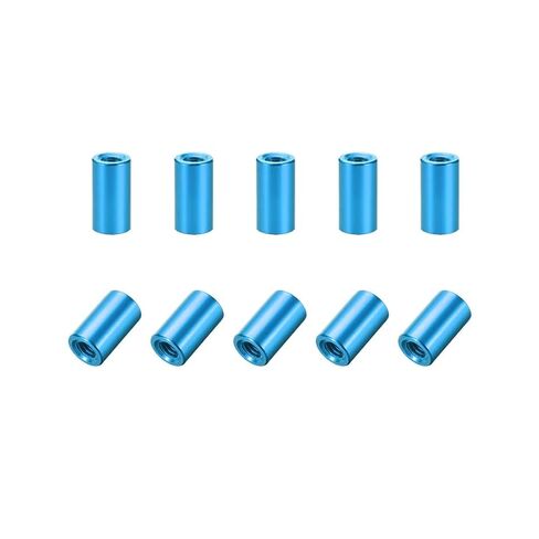 Round Coupling Nut M3 Aluminum Female Threaded Standoffs,10 Pcs, Multicolor, 6-40mm(Blue,6mm)(Blue,35mm) in Kuwait