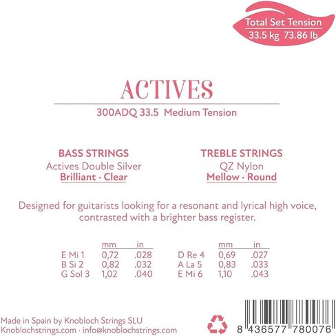 Knobloch 300ADQ Active QZ Nylon - classical guitar game - medium tension in Kuwait