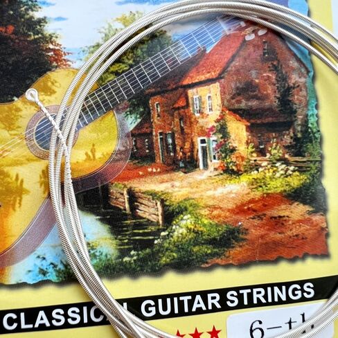 10 Pieces Nylon Core Silver Plated Antirust Coating E 6th Single Classical Guitar Strings Hard Tension .044 inch in Kuwait