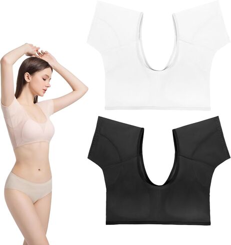 2pcs Women’s Underarm Sweat Vest with cup size armpit Sweat Proof Pads in Kuwait