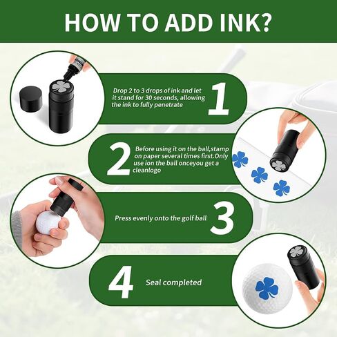 Monogram Initial Self-Inking Marker Golf Ball Stamp Personalized Quick Dry Permanent Ink Reusable Golf Ball Marker to Identify Balls Ideal Golfer Gift in Kuwait
