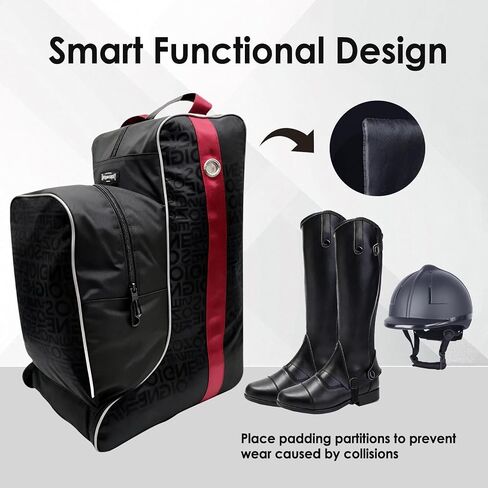 Tall Boot Bags for Cowboy Boots, Equestrian Helmet Boot Bag for Storing Helmet, Horse Whip Glove Accessories Boot Storage Bag (Adult) in Saudi Arabia
