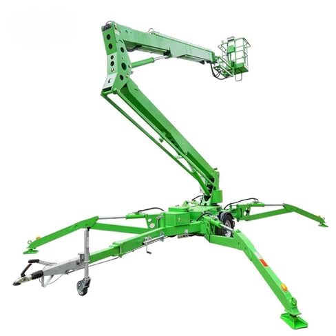 10m 12m 14m Multi-Site Towable Boom Lift with Telescoping Function & Anti-Sway Design 360 Rotating Trailer Articulating Boom Lifts for Tree Pruning Landscaping Projects in Kuwait