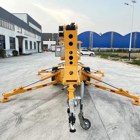 10m 12m 14m Multi-Site Towable Boom Lift with Telescoping Function & Anti-Sway Design 360 Rotating Trailer Articulating Boom Lifts for Tree Pruning Landscaping Projects in Kuwait