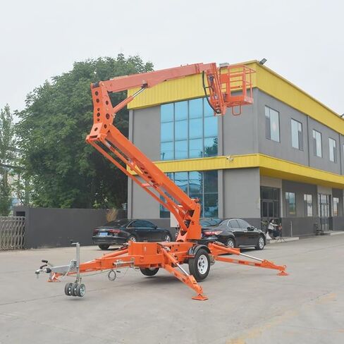 Professional-Grade Trailer-Mounted Articulating Boom Lift Multi-Site Towable Boom Lift with Anti-Sway Design & 360 Rotation for Industrial Upkeep, Warehouse Shelving and Airport Facility Maintenance in Kuwait