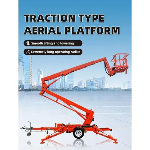 Professional-Grade Trailer-Mounted Articulating Boom Lift Multi-Site Towable Boom Lift with Anti-Sway Design & 360 Rotation for Industrial Upkeep, Warehouse Shelving and Airport Facility Maintenance in Kuwait