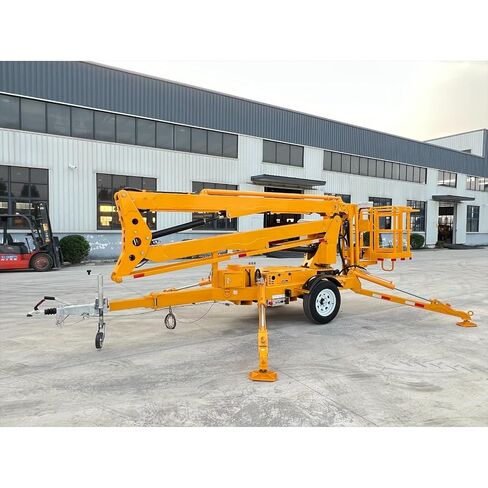 Versatile Trailer-Mounted Hydraulic Boom Lift 12-22M Towable Articulating Boom Lift with 360° Rotation & Stable Hydraulic Outriggers for Power Line Repair and Large-Scale Maintenance Professionals in Kuwait