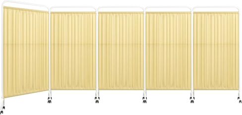 1/2/3/4/5 Panel Mobile Medical Privacy Screen Room Partitions, Standing Door for Wards/Beauty Salons/Health Centers, Folding Iron Frame(4-Panel) in Kuwait